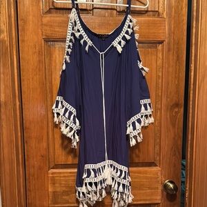 Navy Blue Tassel Dress